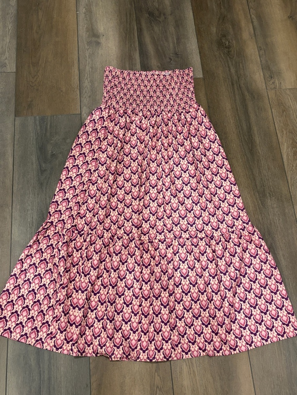 Pink Patterned Sleeveless Dress or Skirt - Picture 2 of 2